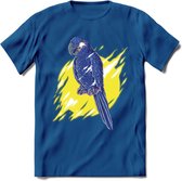 Dieren T-Shirt | Papegaai shirt Heren / Dames | Wildlife parrot cadeau - Donker Blauw - 3XL
