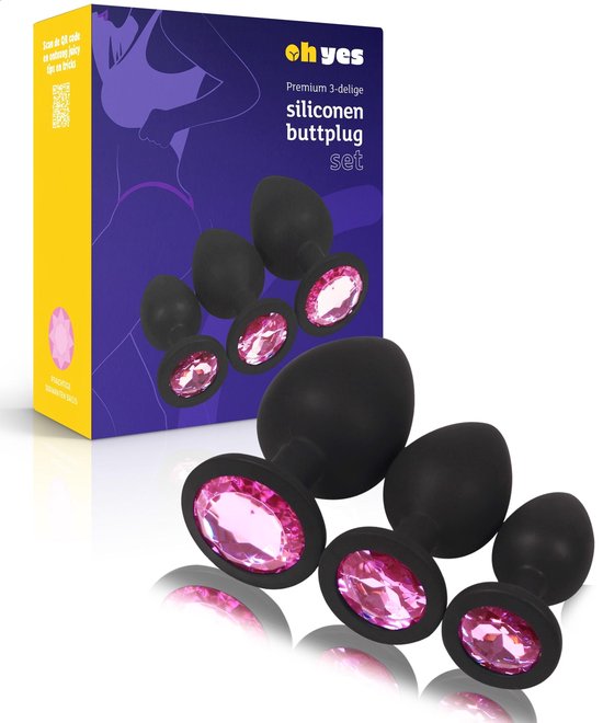 Siliconen Buttplugs voor mannen en vrouwen - Buttplug Set 3-Delig - Anal & Butt Plug - Roze