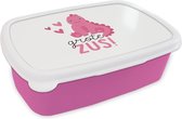 Broodtrommel Roze - Lunchbox - Brooddoos - Zussen - Zus - Grote zus! - Quotes - Spreuken - 18x12x6 cm - Kinderen - Meisje