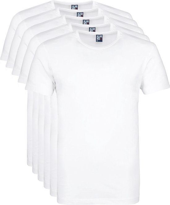 Alan Red - Giftbox Derby O-Neck T-shirts Wit (Lot de 5) - XXL - Regular-fit