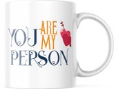 Valentijn Mok met tekst: you are my person | Valentijn cadeau | Valentijn decoratie | Grappige Cadeaus | Koffiemok | Koffiebeker | Theemok | Theebeker