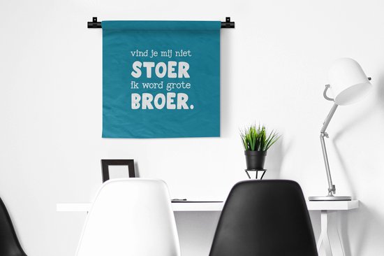 Tapisserie - Toile Murale - Je vais être grand frère - Frère - Citations - Proverbes - Famille - 60x60 cm - Tapisserie