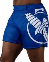 Hayabusa Icon Mid-Length Fight Shorts - Blauw / Wit - maat XXL