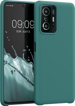 kwmobile telefoonhoesje voor Xiaomi 11T / 11T Pro - Hoesje met siliconen coating - Smartphone case in blauwgroen