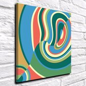 Modern Art N° 142 Colors Of Denia Acrylglas XL - 100 x 100 cm op 10 mm dik Acrylaat glas + Inox Spacers / RVS afstandhouders - Popart Wanddecoratie