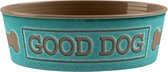 Tarhong voerbak good dog melamine turquoise 17x17x6 cm 950 ml