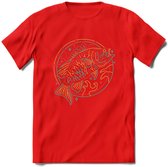 Vissen T-Shirt | Grappig Verjaardag Vis Hobby Cadeau Shirt | Dames - Heren - Unisex | Tshirt Hengelsport Kleding Kado - Rood - XXL