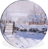 WallCircle - Wandcirkel - Muurcirkel - La Pie - Schilderij van Claude Monet - Aluminium - Dibond - ⌀ 30 cm - Binnen en Buiten
