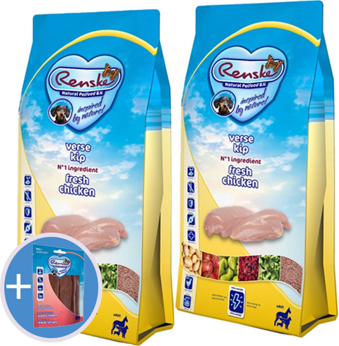 Renske super premium adult kip graanvrij hondenvoer 2 x 12 kg