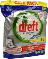 Dreft Platinum - All in One Lemon - 90 stuks -Vaatwastabletten