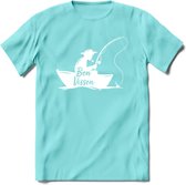 Vissen T-Shirt | Grappig Verjaardag Vis Hobby Cadeau Shirt | Dames - Heren - Unisex | Tshirt Hengelsport Kleding Kado - Licht Blauw - S