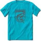 Fishing - Vissen T-Shirt | Grappig Verjaardag Vis Hobby Cadeau Shirt | Dames - Heren - Unisex | Tshirt Hengelsport Kleding Kado - Blauw - XXL