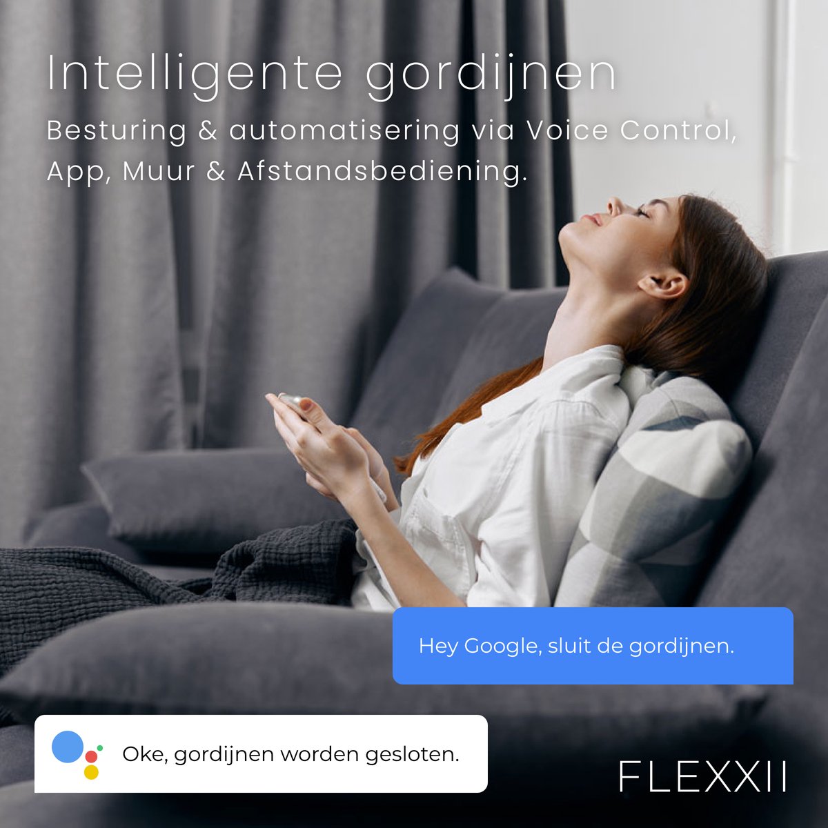 Flexxii - Rideaux intelligents - Tringle à rideau automatique - Commande  vocale 