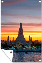 Tuinposter - Tuindoek - Tuinposters buiten - Wat Arun Ratchawararam in Bangkok - 80x120 cm - Tuin