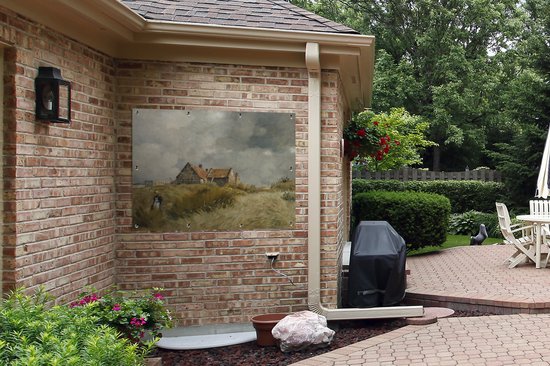 Affiche jardin - Toile jardin - Affiches jardin extérieur - Chalet dans les dunes - Peinture de Jean-Charles Cazin - Posters de jardin cm - Jardin