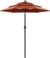 vidaXL Parasol 3-laags met aluminium paal 2 m terracottakleurig