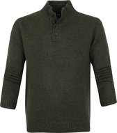 Suitable - Lamswol Mocker Pull Donkergroen - Heren - XL - Modern-fit - Mannen wintertrui van Wol