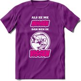 Als Ze Me Missen Dan Ben Ik Vissen T-Shirt | Roze | Grappig Verjaardag Vis Hobby Cadeau Shirt | Dames - Heren - Unisex | Tshirt Hengelsport Kleding Kado - Paars - S