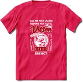 Val Me Niet Lastig Tijdens Het Vissen T-Shirt | Rood | Grappig Verjaardag Vis Hobby Cadeau Shirt | Dames - Heren - Unisex | Tshirt Hengelsport Kleding Kado - Roze - S