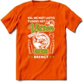 Val Me Niet Lastig Tijdens Het Vissen T-Shirt | Groen | Grappig Verjaardag Vis Hobby Cadeau Shirt | Dames - Heren - Unisex | Tshirt Hengelsport Kleding Kado - Oranje - XL