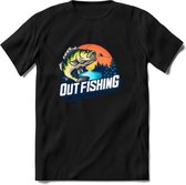 Fishing - Vissen T-Shirt | Beige | Grappig Verjaardag Vis Hobby Cadeau Shirt | Dames - Heren - Unisex | Tshirt Hengelsport Kleding Kado - Zwart - M