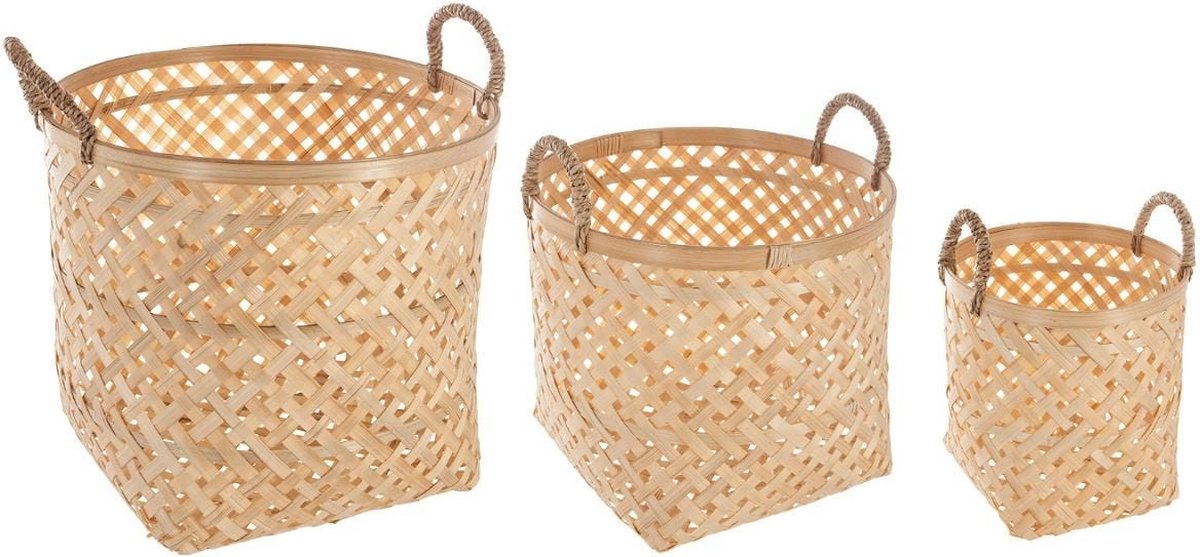 Decoratieve Manden - Naturel - Set van 3 - Handgemaakt - Atmosphera