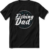 Fishing Dad - Vissen T-Shirt | Blauw | Grappig Verjaardag Vis Hobby Cadeau Shirt | Dames - Heren - Unisex | Tshirt Hengelsport Kleding Kado - Zwart - M