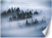 Trend24 - Behang - Bos In De Mist - Behangpapier - Fotobehang Natuur - Behang Woonkamer - 368x254 cm - Incl. behanglijm