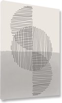 Akoestische panelen - Geluidsisolatie - Akoestische wandpanelen - Akoestisch schilderij AcousticBudget® - paneel met grafisch element - design 13 - 90x60 - Wanddecoratie - woonkame