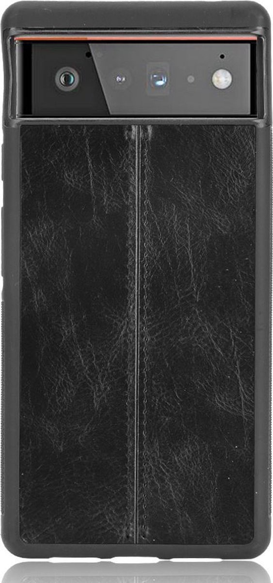 Mobigear Hoesje geschikt voor Google Pixel 6 Pro Telefoonhoesje | Mobigear Stitch Backcover | Pixel 6 Pro Case | Back Cover - Zwart