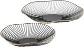 4goodz Nara Schaal set van 2 Metaal ø 30/40 cm - Zwart Goud