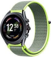 Strap-it Nylon smartwatch bandje - geschikt voor Fossil Gen 6 44mm / Gen 5 / Gen 5e 44mm - fluoriserend