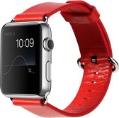 Rock Leren Bandje Geschikt voor Apple Watch Series 1 (42mm) - Rood