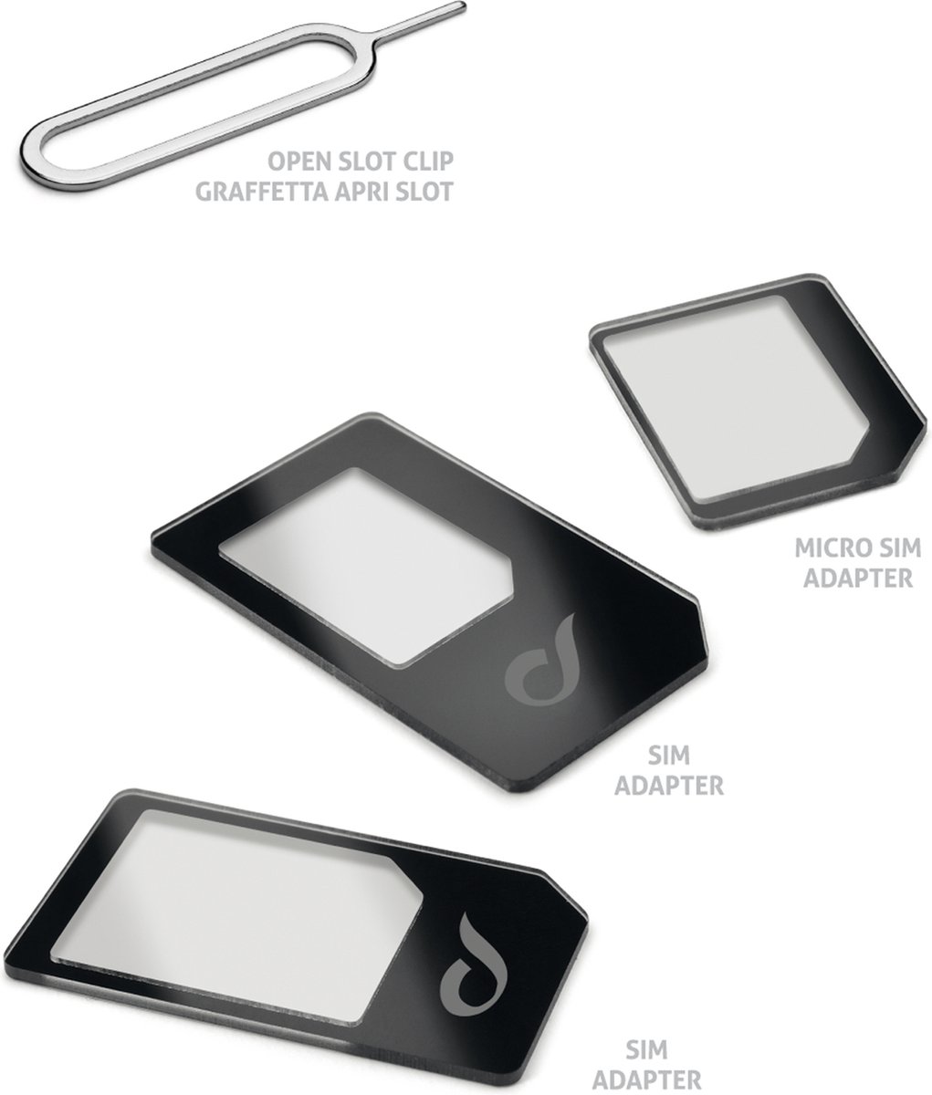 Cellularline - Sim adapter kit, 3 in 1, zwartSim adaptateur kit, 3 en 1, noirSim adapter kit, 3 in 1, black - Cellularline