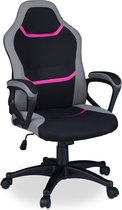 Relaxdays gamestoel in race stijl - verstelbaar - 120 kg - gaming stoel - bureaustoel - roze