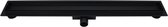WOON-DISCOUNTER.NL - Douchegoot Roslev 70x7cm Zwart rooster - Douchedrain – Tegelrooster – Met Flens – Uitneembaar Sifon & Haarfilter – Zijuitloop – Compleet - 991165
