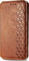 Mobigear Square Bookcase Hoesje - Geschikt voor OPPO A52 - Cognac