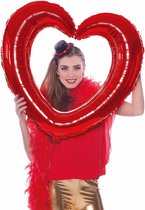 Set van 1x folie hart muur decoratie rood 80 x 70 cm - Valentijn decoratie