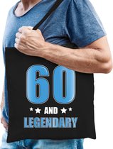 60 and legendary verjaardag cadeau tas zwart - heren - 60e verjaardag kado tas / cadeau tas