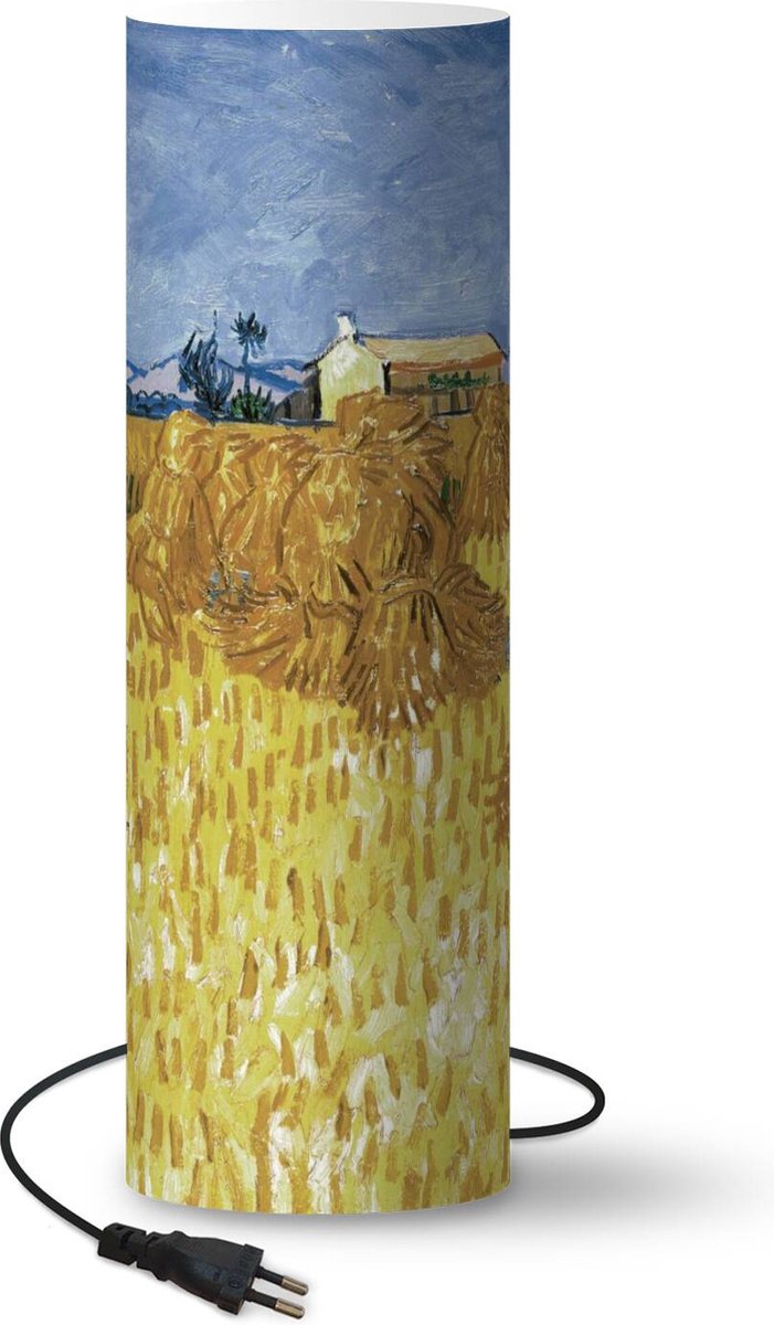 Lamp - Nachtlampje - Tafellamp slaapkamer - Oogst in de Provence - Vincent van Gogh - 60 cm hoog - Ø19.1 cm - Inclusief LED lamp