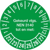 NEN 3140 keuringssticker 22-27, PVC 20 mm - 36 per kaart