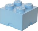 Lichtblauwe Lego opbergdoos 4 noppen.
