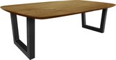 Bootmodel naturel eikenhouten tafel met facetrand - u-poot