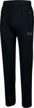 Zwarte trainingsbroek met elastische taille en ritszak met 'SJS' logo op de linkerheup.