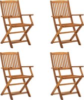 Decoways - Tuinstoelen inklapbaar 4 stuks massief acaciahout