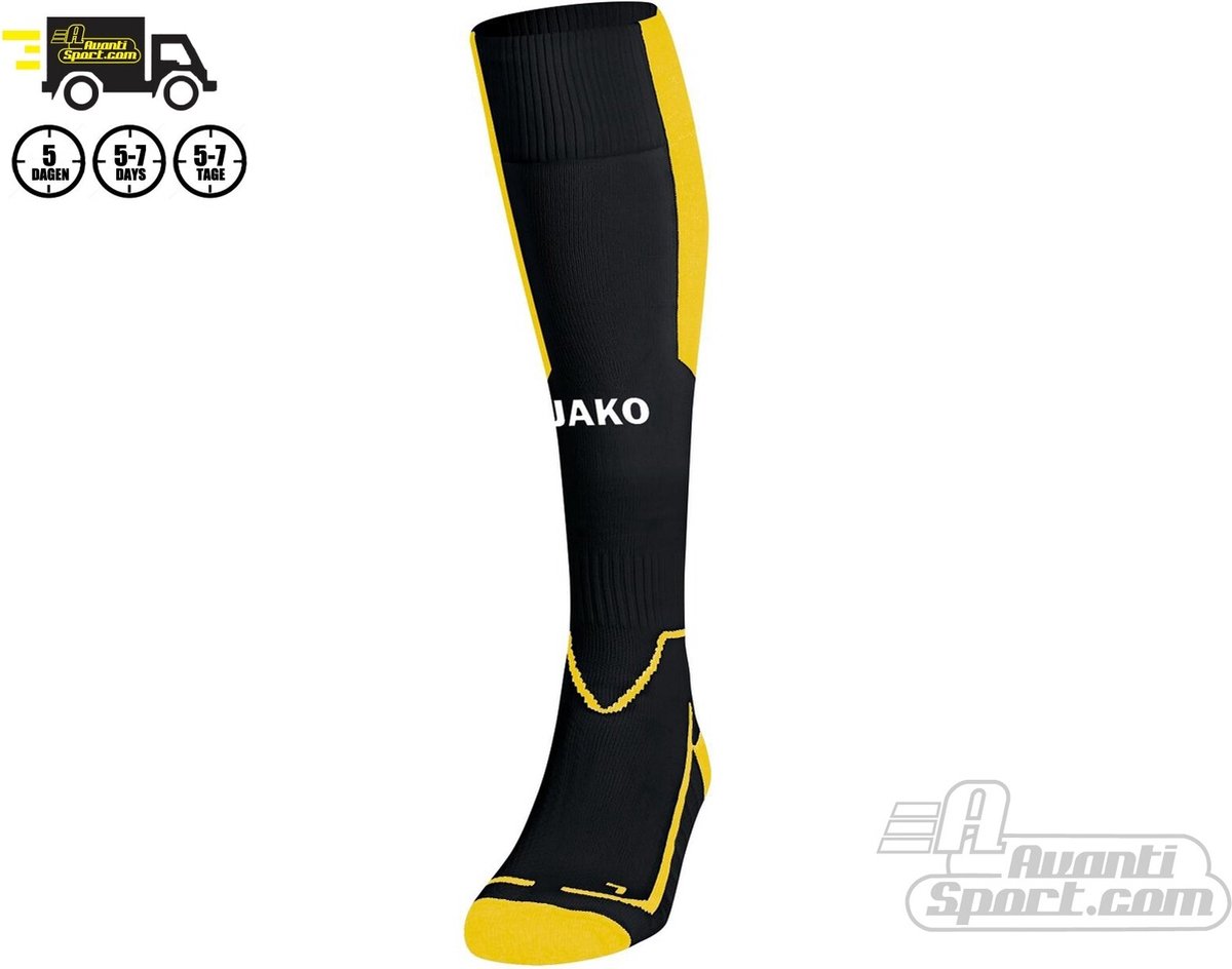 Jako Lazio Voetbalkousen - Zwart / Citroen | Maat: 31-34