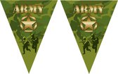 2x stuks leger camouflage army thema vlaggetjes slingers/vlaggenlijnen groen van 5 meter - Feestartikelen/versiering