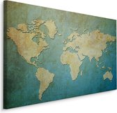 Schilderij - Decoratieve wereldkaart, premium Print, 5 maten
