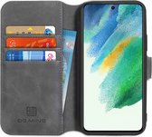 DG Ming Samsung Galaxy S21 FE Hoesje Retro Wallet Book Case Grijs