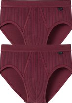 SCHIESSER Original Classics sportslips (2-pack) - Feinripp met gulp - bordeaux rood gestreept - Maat: 4XL